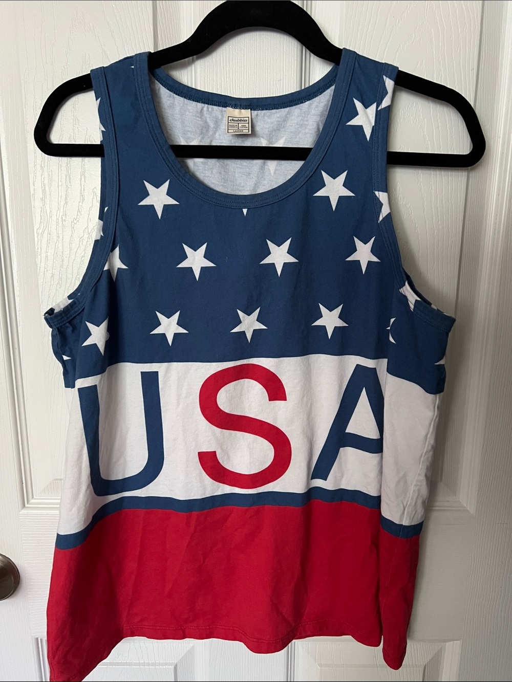 chubbies Red White Blue USA Star Graphic Tank